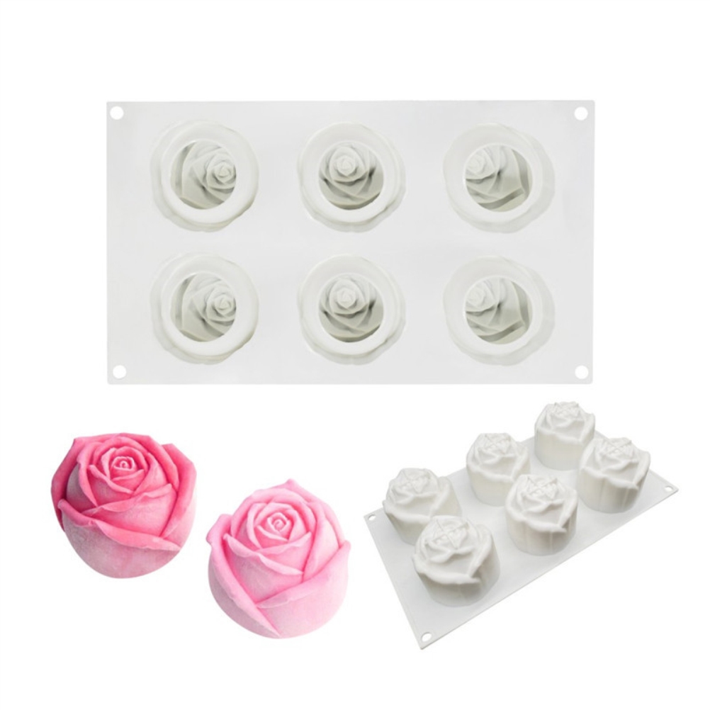 Rosa Mousse-kuchenform Mit 6 Mulden Für Weihnachtsfeiern, Selbstgemachte Handseife, Schokoladengebäck