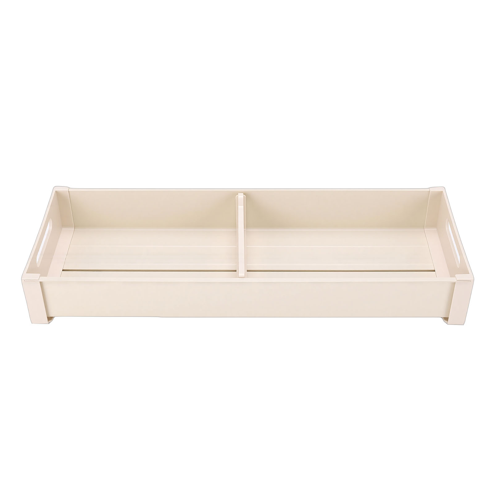 Küchenschubladen-organizer Mit Verstellbarer Trennwand, Rutschfester Aluminium-besteckablage Für Gabeln Und Schüsseln, 15 X 41 Cm, Milchweiß.