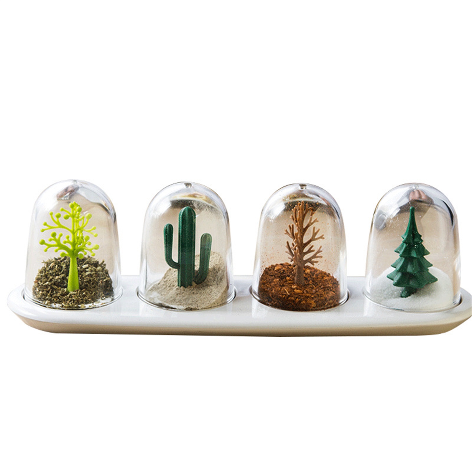 Gewürzbehälter-set, 4-teilig, Innovatives Und Niedliches Design, Streuer, Küchengewürzglas-set Für Zimmerpflanzen.