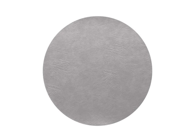 ASA Selection Tischset Rund Grau Silver Cloud Vintage Leder-Optik Platzset