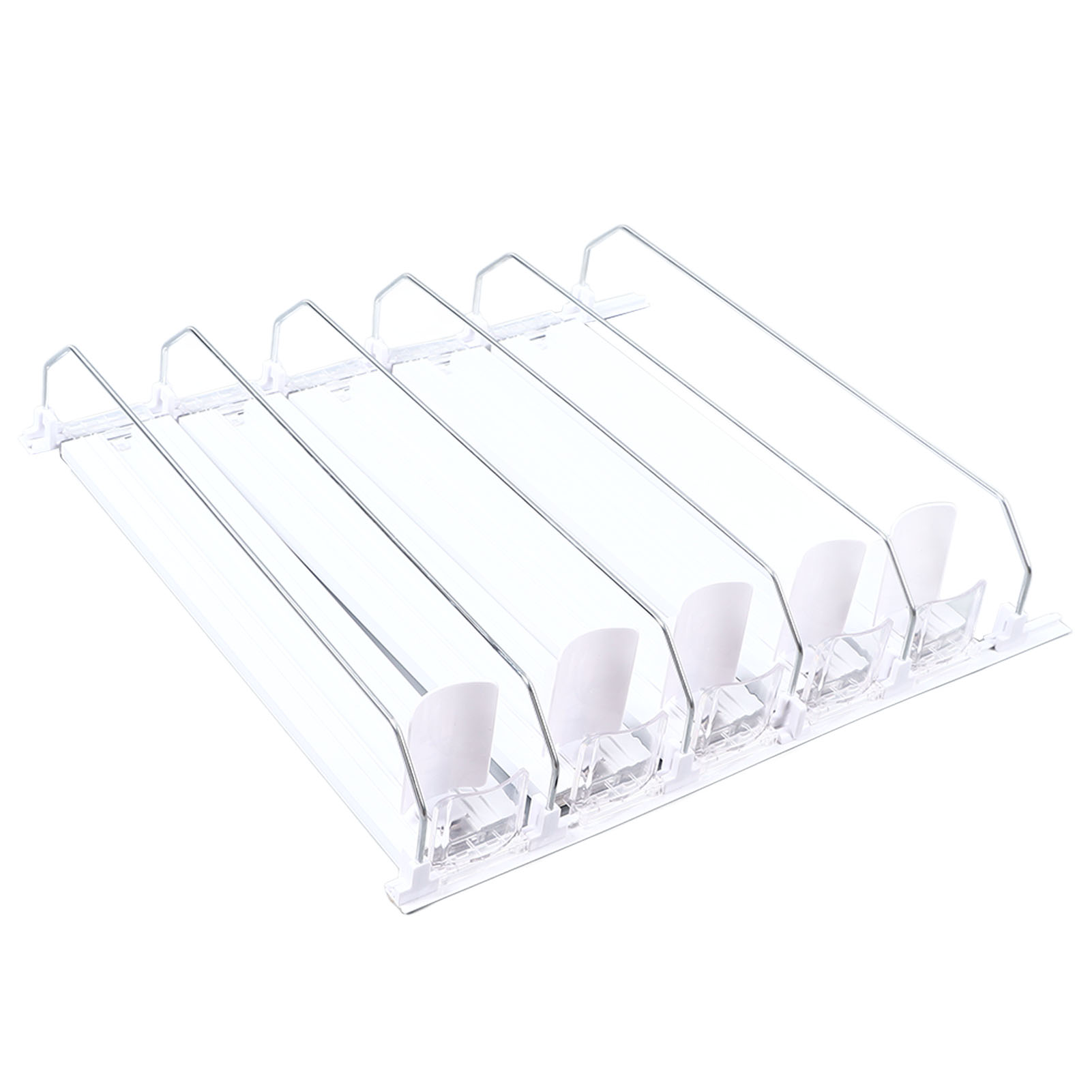 Kühlschrank-getränkeorganizer, Verstellbare, Federbelastete Schiebestange, Gleitschiene, Spender Für Limonade, Bier Und Andere Getränkedosen, 38 Cm, Weiß.