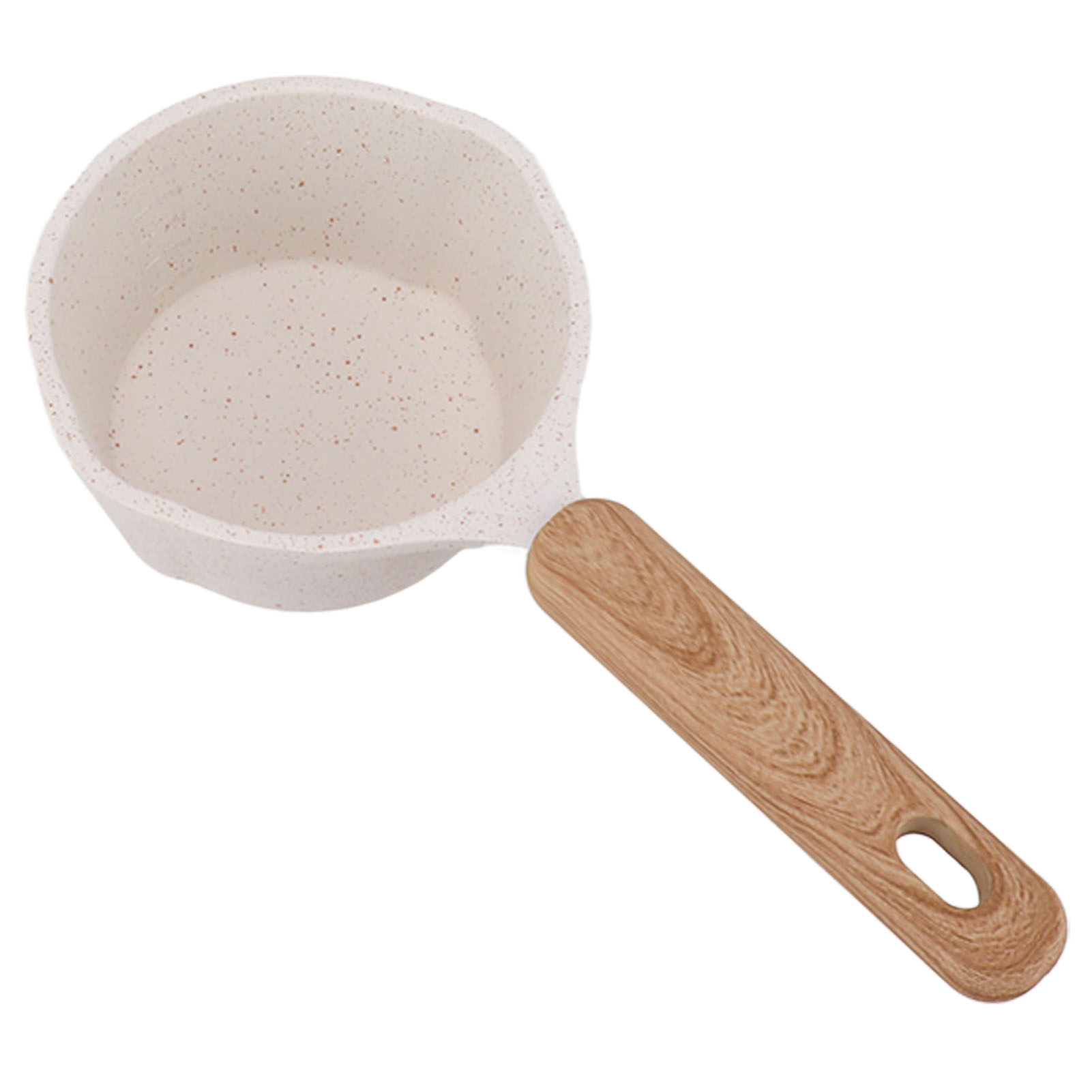 Kleiner Weißer, Antihaftbeschichteter Topf Mit Flachem Boden Für Milch, Multifunktional Zum Kochen Und Braten.