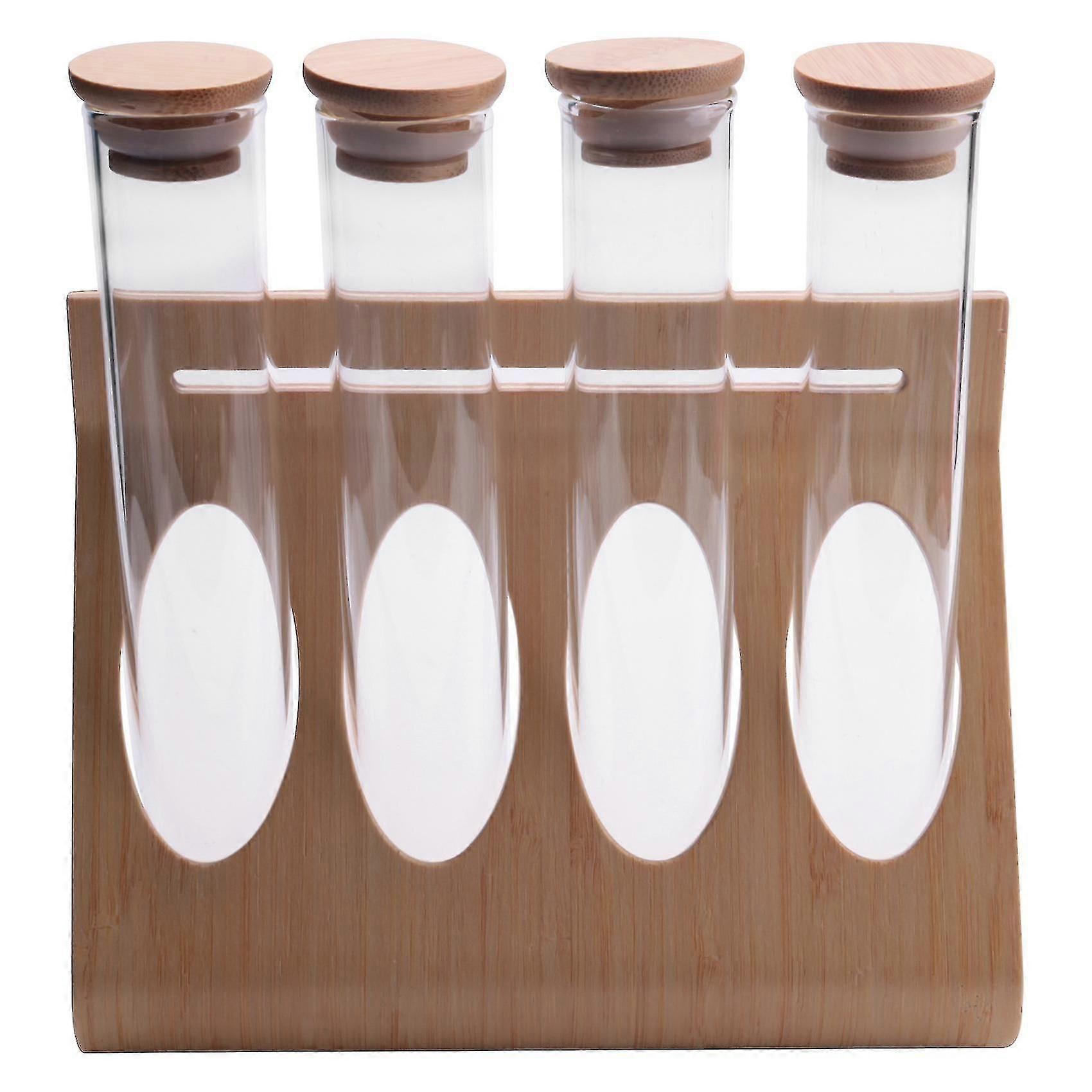 Hölzernes Kaffeebohnen-tee-präsentationsregal, Glasreagenzglas-aufbewahrung, Dekorative Ornamente, Cere