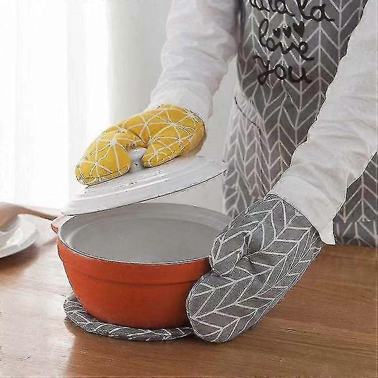 2er-pack Ofenhandschuhe Aus Baumwolle Und Leinen, Schlichtes Design, Wärmeisolierende Handschuhe, Verkaufsschlager: Hitzeschutzhandschuhe, Backhandschuhe Aus Baumwolle Und Leinen (bl)