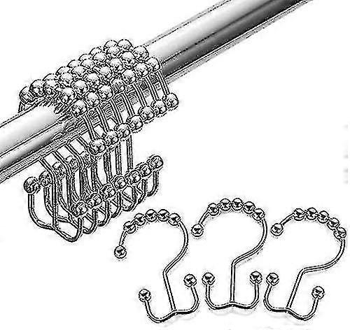 Duschvorhanghakenringe, Duschvorhangringe Aus Edelstahl, Metall-doppelgleithaken Für