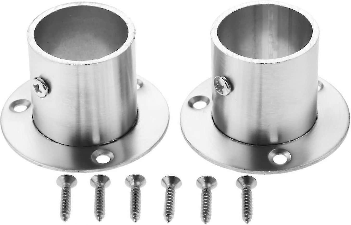 Set Mit 2 Edelstahl-kleiderstangenhalterungen Mit Flansch, 32 Mm