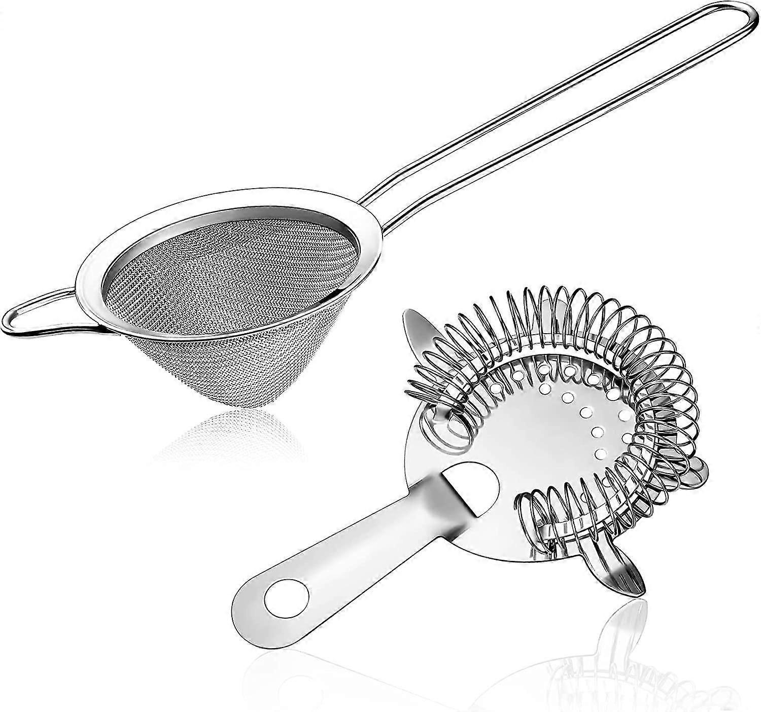 Pieces Fine Mesh Strainer With Handle Stainless Steel Conical Food Strainer Stainless Steel Cocktail Strainer Silver Bartender