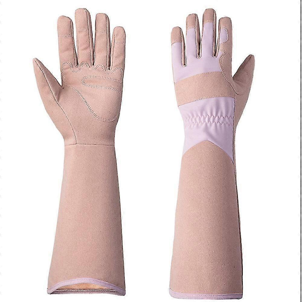 Paar Dornenresistente Gartenhandschuhe Zum Rosenschneiden, Damen-unterarmschutz