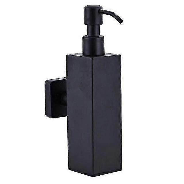 200 Ml Wandmontierter Duschflaschen-pumpspender Aus Edelstahl, Schwarz (quadratisch, Wandmontage)
