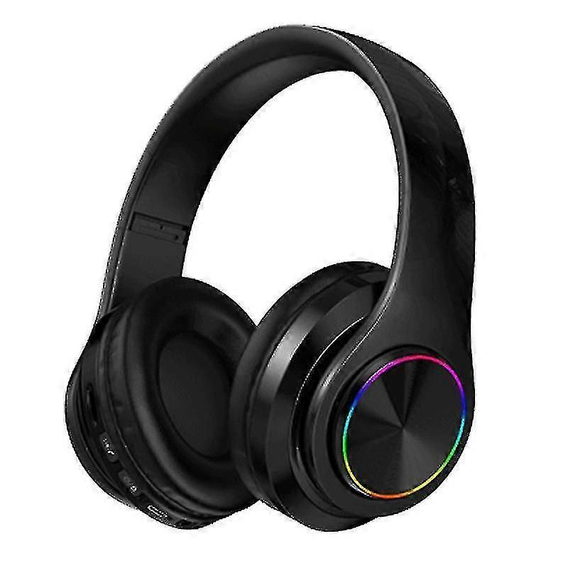 Kabellose Kopfhörer, Faltbare Hifi-bluetooth-kopfhörer Mit Leuchtfunktion, Integriertem Mikrofon, Lautstärkeregelung Und Geräuschunterdrückung, Schwarz