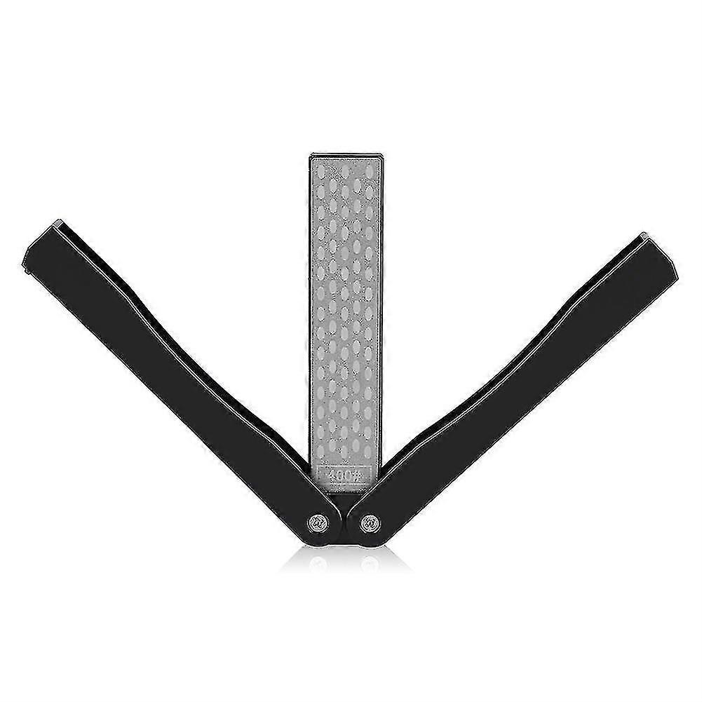 Messerschärfer Mit 400/600er Körnung, Doppelseitiger, Klappbarer Diamant-schärfstein Für Outdoor-aktivitäten Wie Camping, Garten Und Küche (schwarz)