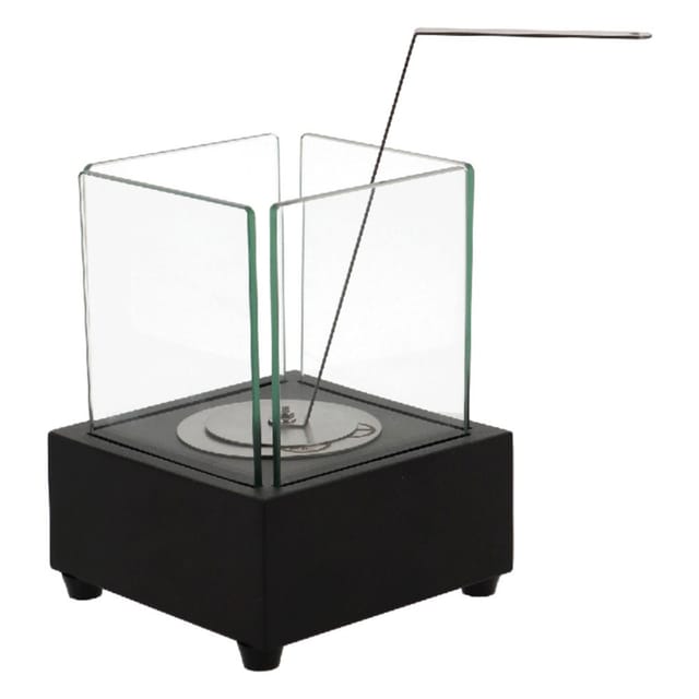 Esschert Design Tischkamin Bio-Ethanol Tischfeuer quadratisch Anthrazit 16cm