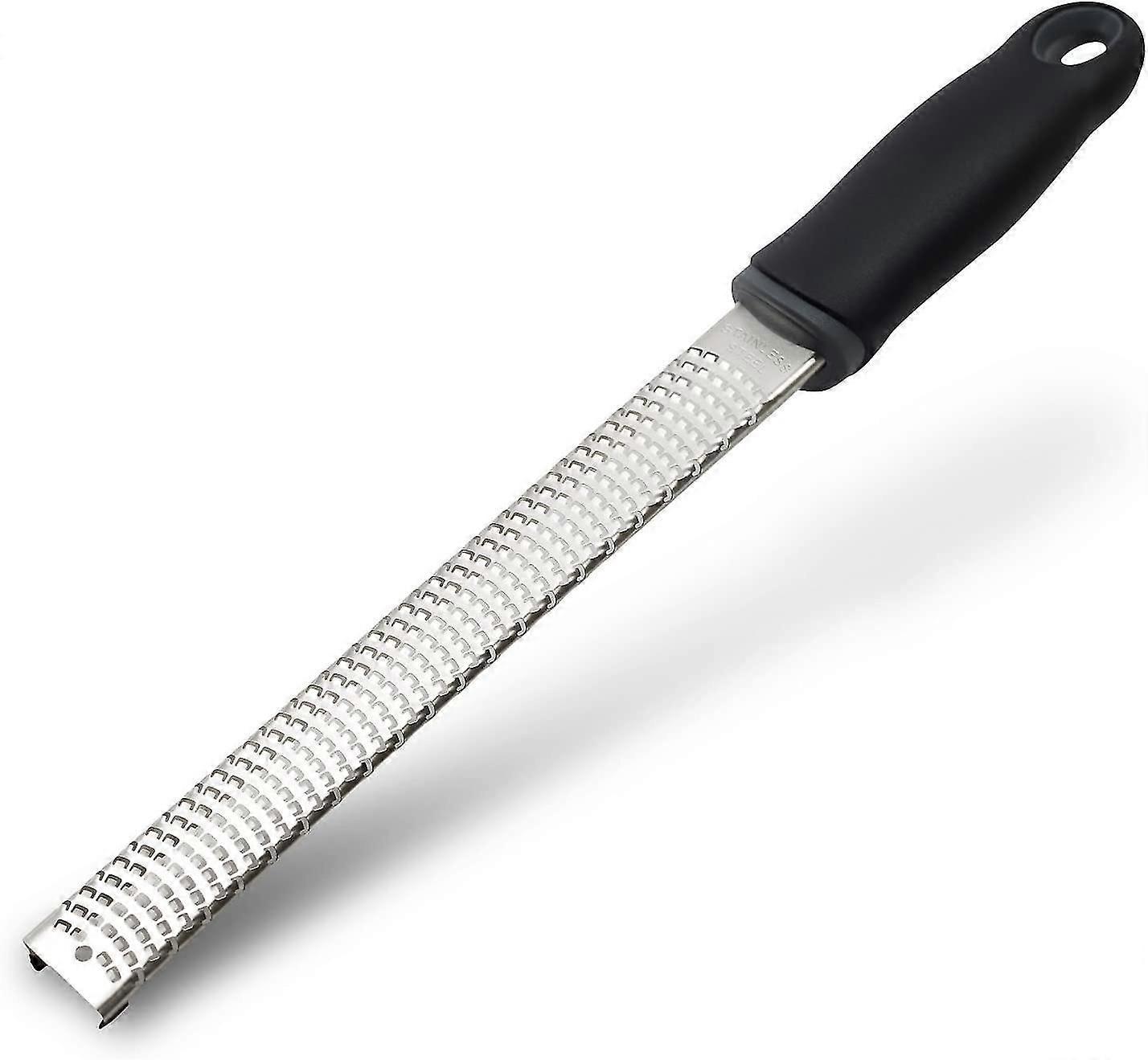 Küchenkäsereibe Aus Edelstahl, Kunststoffabdeckung, Ergonomischer, Weicher Schwarzer Griff (1 Stück, Schwarz)