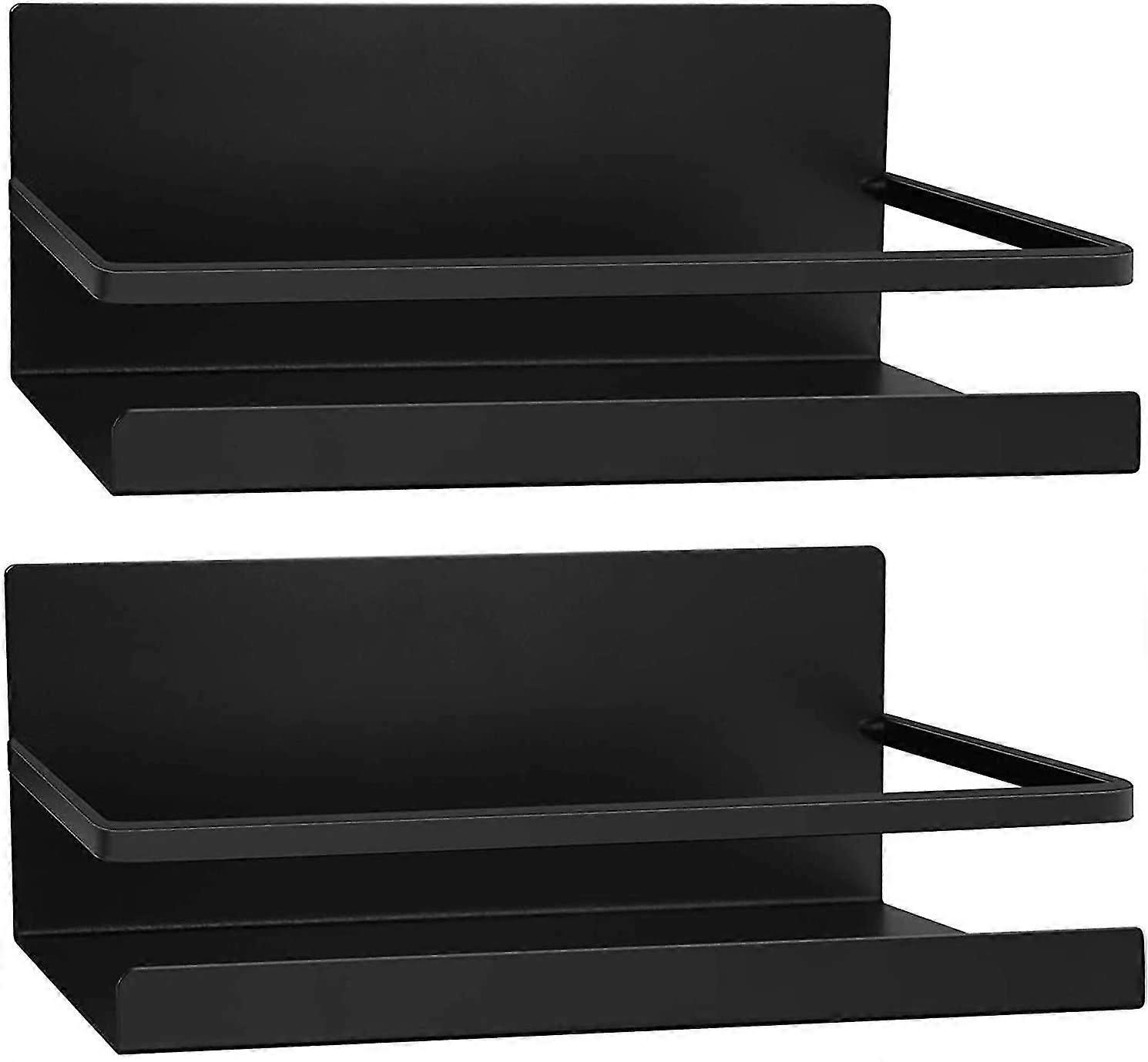 Kühlschrankablage, 2-teiliges Magnetisches Kühlschrank-seitenregal, Aufbewahrungsregal, Gewürzregal, Platzsparender Organizer Für Die Küche (schwarz)