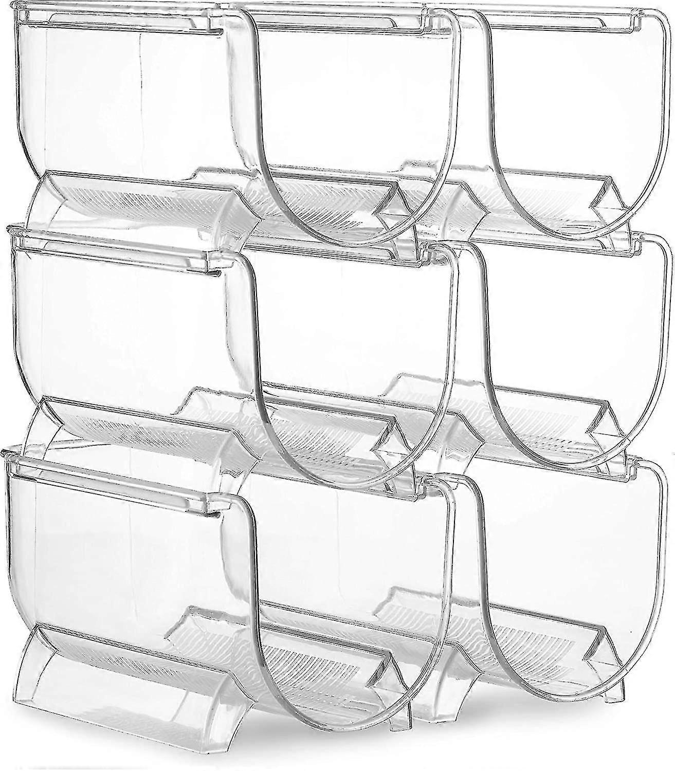 6er-set Wein- Und Wasserflaschen-organizer, Stapelbares Weinregal Aus Kunststoff Für Speisekammer, Küche Und Kühlschrank
