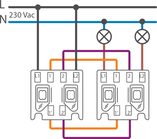 Niko Hydro IP55 Doppelter Zwei-Wege-Schalter Schwarz - 761-32600 Bild 2