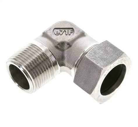 1'' NPT Außengewinde x 28L Edelstahl 90 Grad Ellenbogen Schneidring 160 Bar DIN 2353