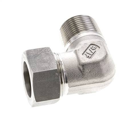 1'' NPT Außengewinde x 28L Edelstahl 90 Grad Ellenbogen Schneidring 160 Bar DIN 2353 Bild 2