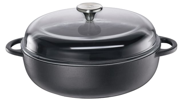 Küchenprofi Bauerntopf Rund Schwarz mit Glasdeckel PROVENCE Classic Black 28 cm