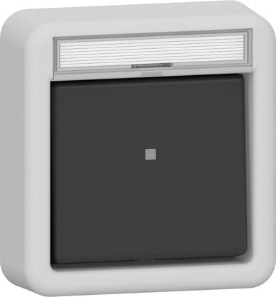 2-Poliger LED Kippschalter Mit Beschriftungsfläche Grau - 311235