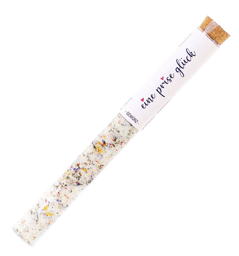 Gourmet Berner Gewürzsalz Eine Prise Glück Blütensalz in Vitro Reagenzglas 40g