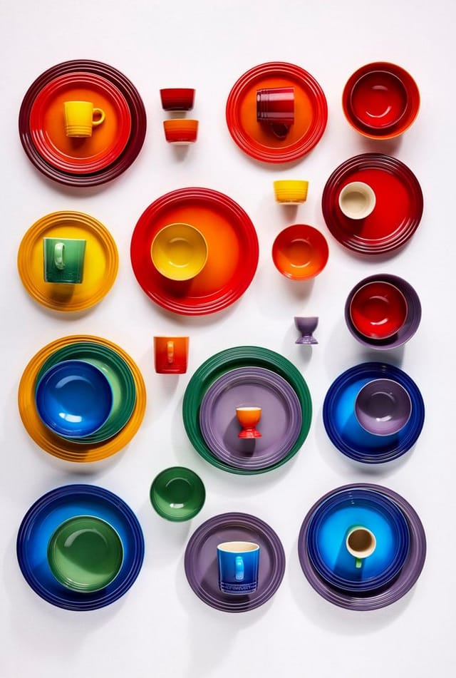 Le Creuset Tasse Becher 6er-Set Regenbogen Rainbow Steinzeug 200ml