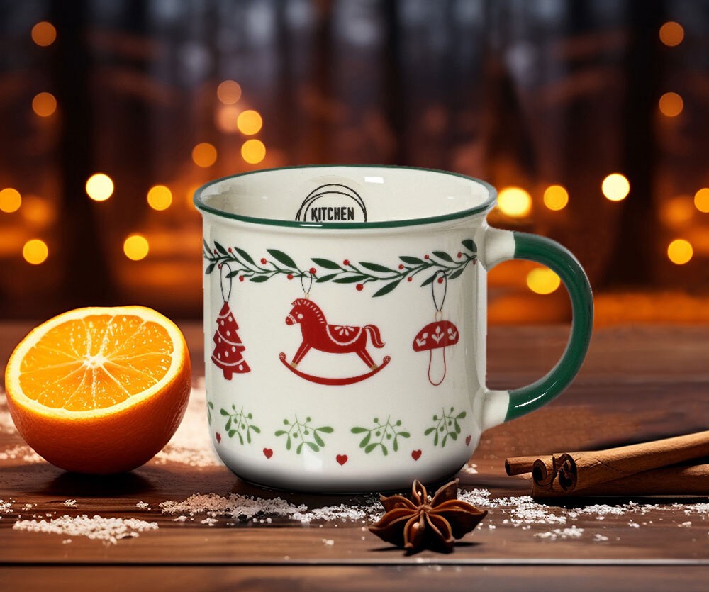Weihnachtstasse Tasse Weihnachten Schaukelpferd Winter-Kaffeetasse Glühweintasse
