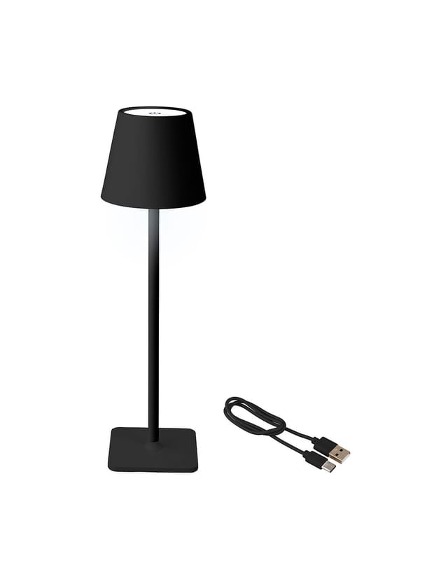LED Tischlampe Kabellos Dimmbar Touch Tischleuchte Schwarz USB Warmweiß Kaltweiß