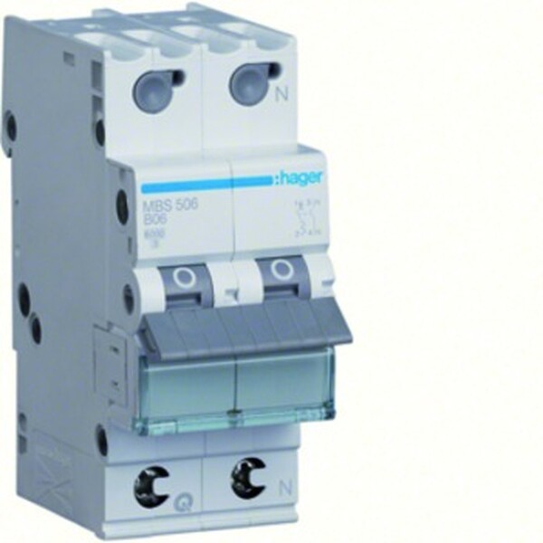 Hager Ls-schalter 1p+n 6a-b 6ka 2ple (mbs506 Quick Connect)