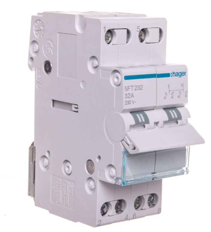 Modularer Leistungsschalter I-0-ii (netz-generator) 32a 2p Sft232