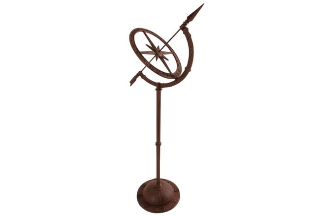 Wunderschöne Stand-Sonnenuhr Eisen Rostbraun 93 cm