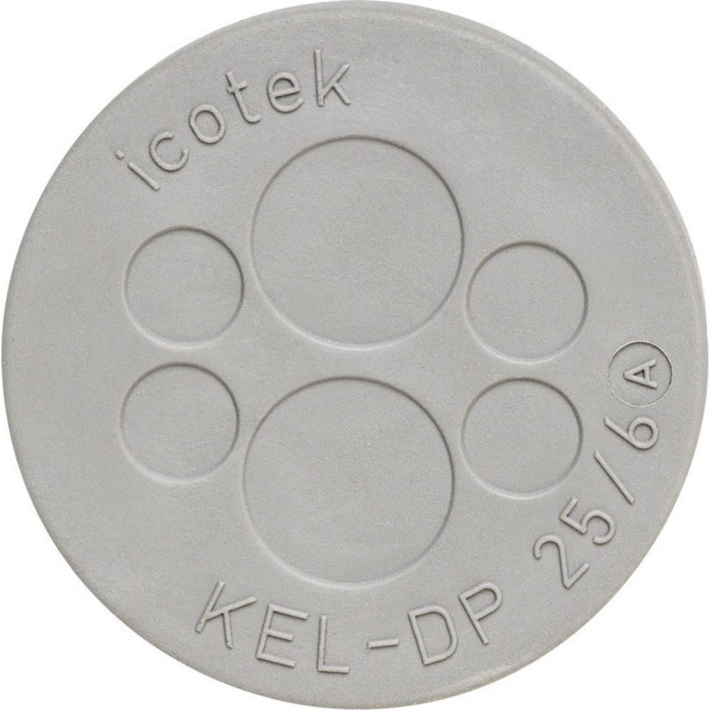 Icotek Kel-dp 50/35 Kabeldurchführungsplatte Klemm-ø (max.) 5.2 Mm Elastomer Grau 1 St.
