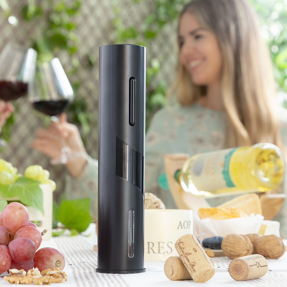 Innovagoods 8435527819279 Elektrischer Korkenzieher Mit Weinzubehör, Kunststoff