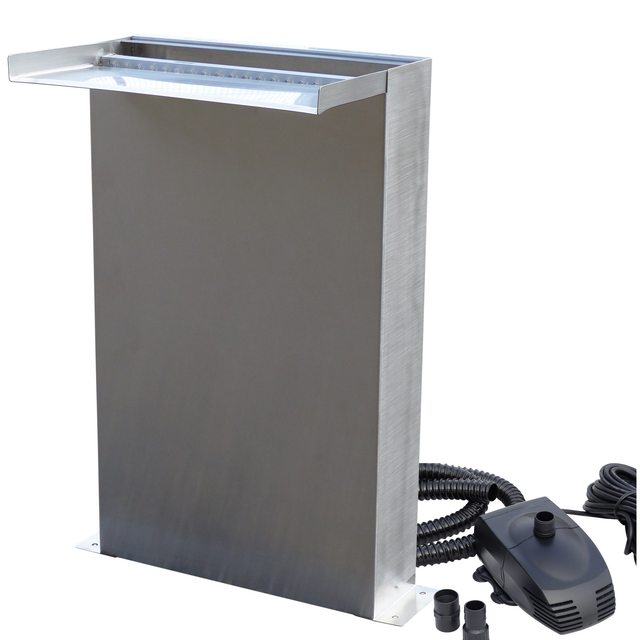 Ubbink VENEZIA LED Edelstahl Wasserfall Set mit Pumpe und Beleuchtung