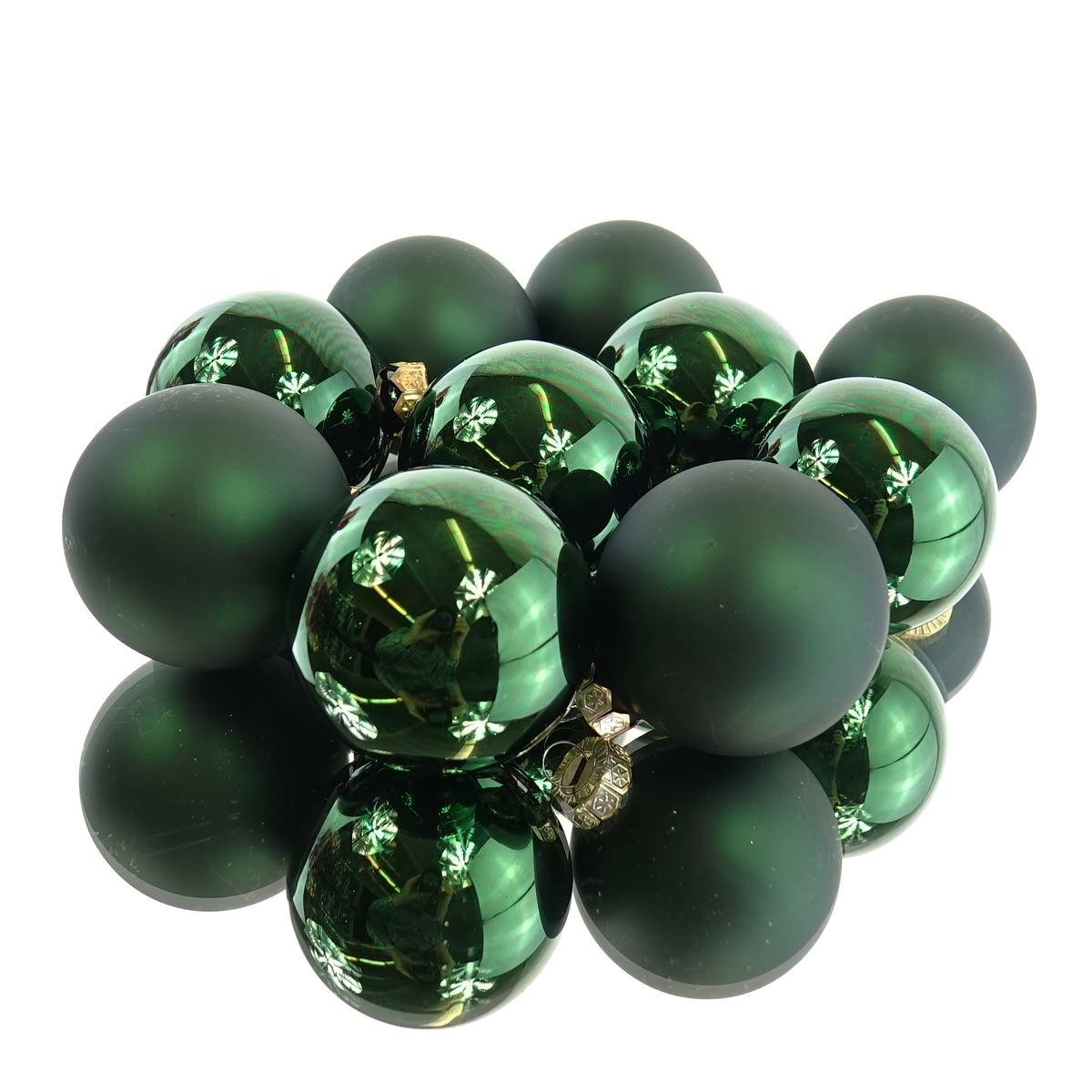 Christbaumkugeln Pine Green Dunkelgrün Ø 6 Cm Aus Glas - 10er Set