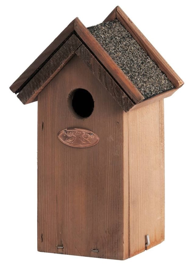 Vogelhaus für Zaunkönige Nistkasten Holz mit Bitumendach 23cm