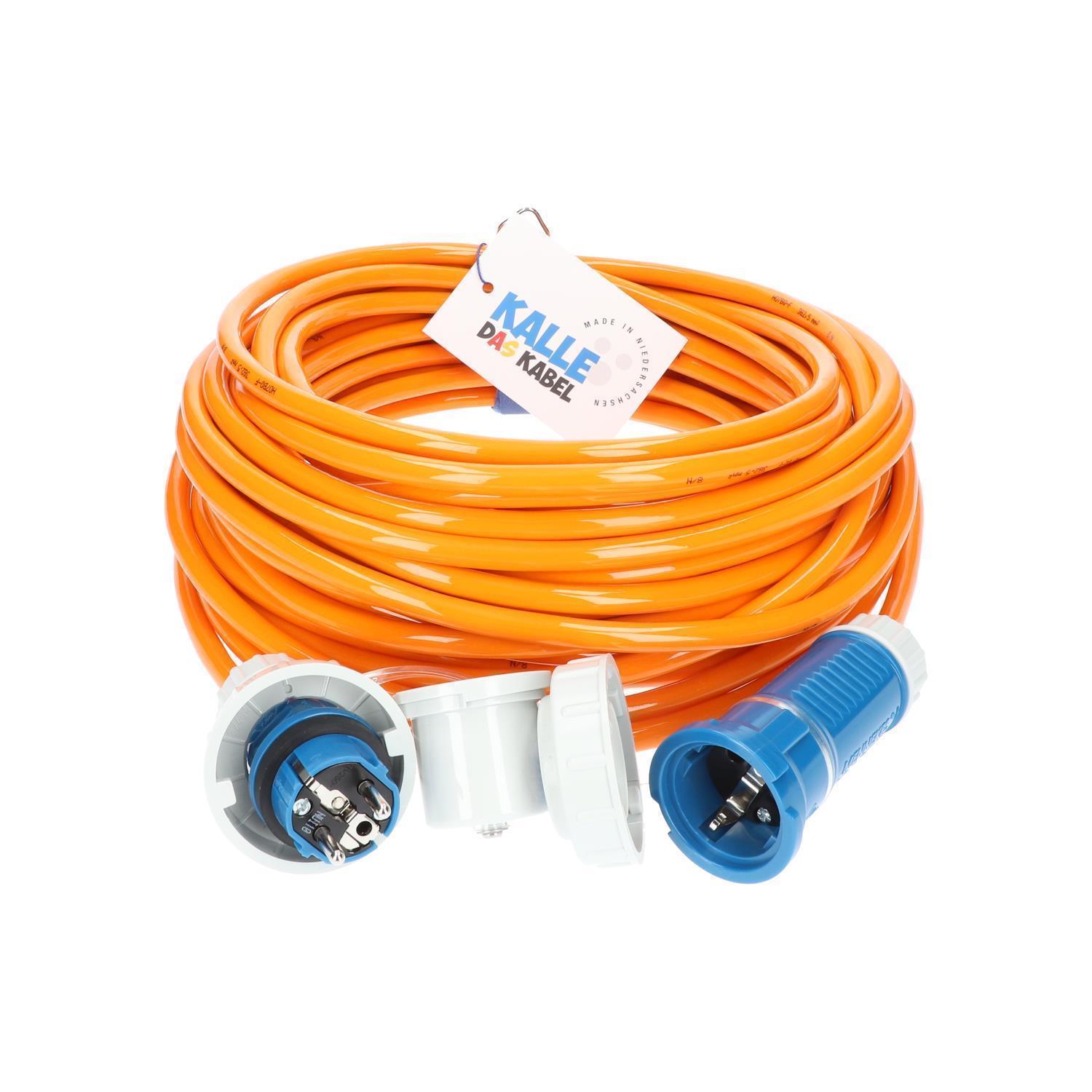 Kalle Verlängerungskabel Schuko 2,5mm² Extreme Signal Orange Aquasafe Ip68 15 Meter