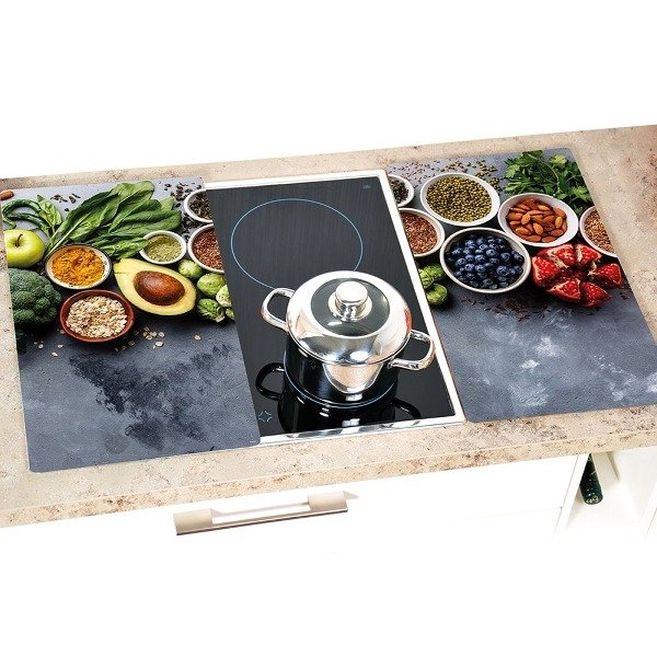 Herdabdeckplatten Avocado, Glasofenschutz, 2 Stück, Kesper