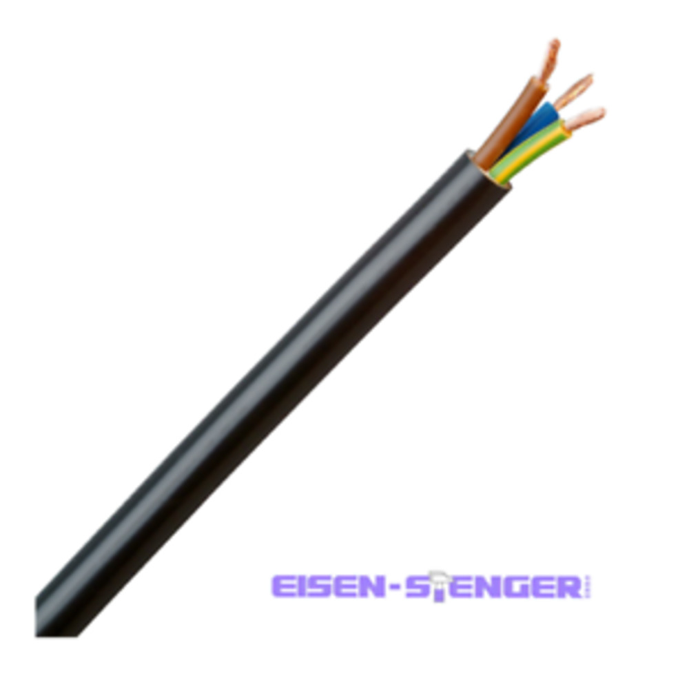 Kopp - Mittlere Schlauchleitung H05vv-f 3gx1,5mm², 3-adrig, 10m Ring, Schwarz - 153710009