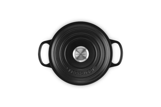 Le Creuset Bräter Signature Rund Gusseisen Schwarz 18cm