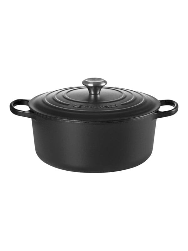 Le Creuset Bräter Signature Rund Gusseisen Schwarz 22cm