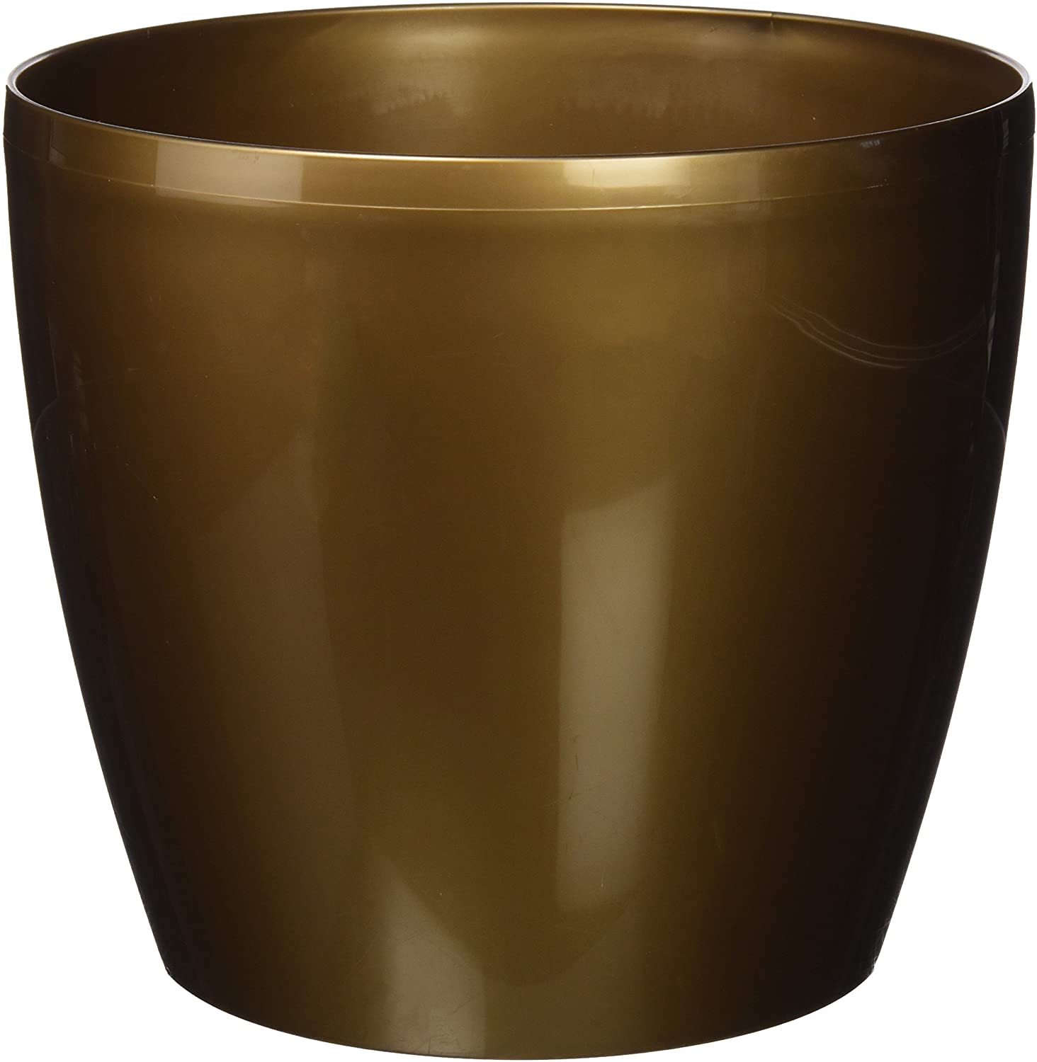 Metallisch-goldener Kunststoff-blumentopf 25x22 Cm, Klassische Magnolie