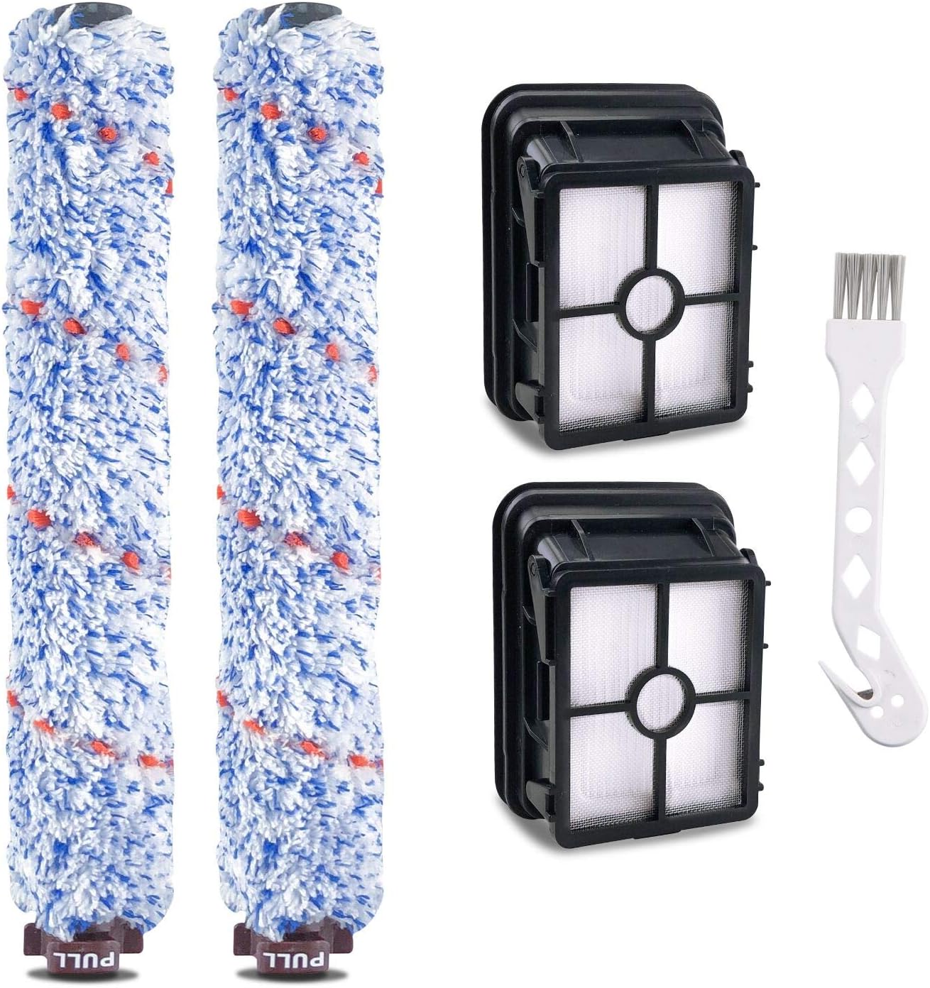 Zubehör Ersatzteile 2 Filter Mit 2 Bürsten Für Bissell 17132 3-in-1 Crosswave Nass-/trockensauger, Ersatzbürste Ersatzfilter Für Bissel 2225n Multi Surface Bürstenrolle