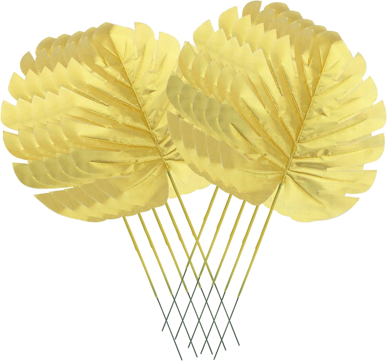 10 Stücke Gold Dekoration Nachahmung Schildkröte Zurück Blatt Künstliche Pflanzen Tropische Palmblätter Party Blätter