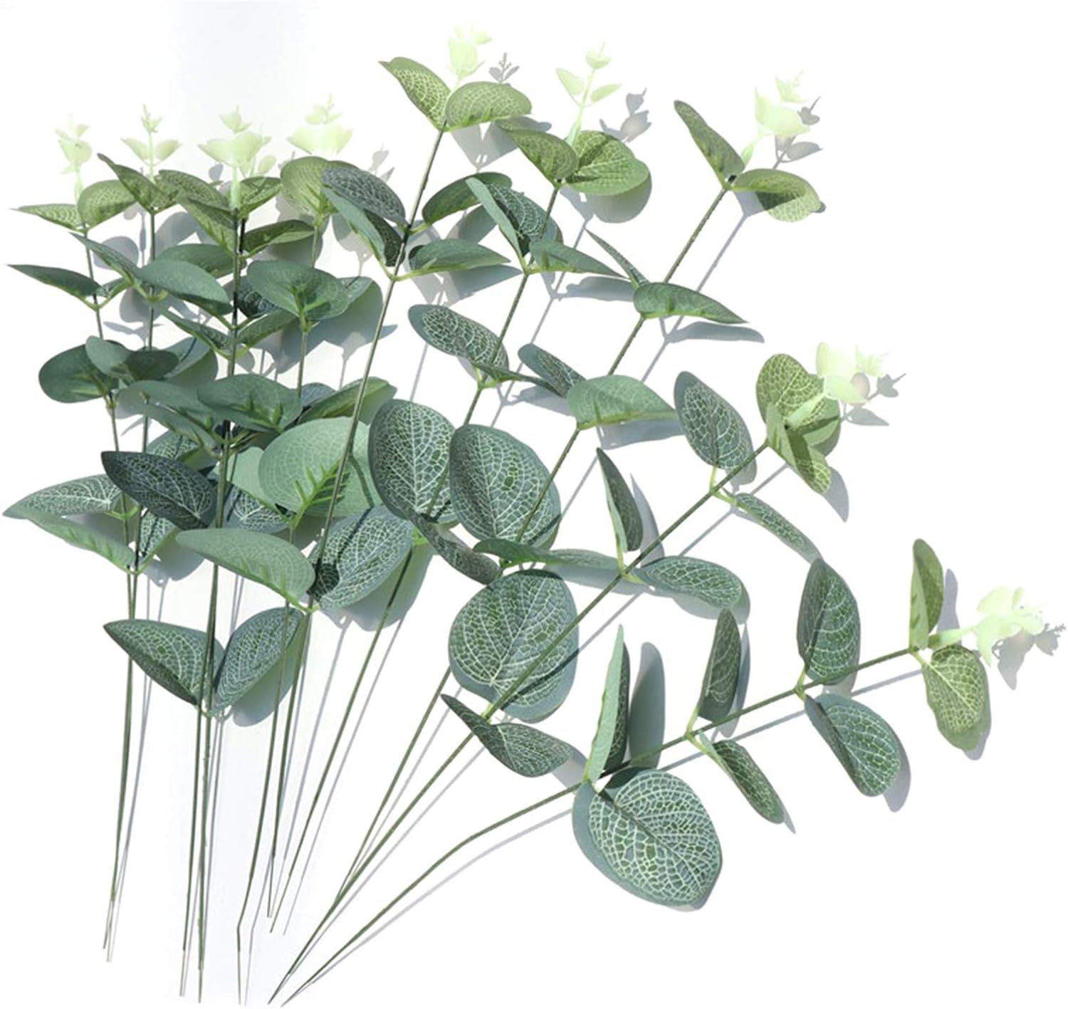 10 Stück Künstliche Pflanzen Eukalyptus Blätter, Eukalyptus Blätter Deko Pflanze, Künstliche Silber-eukalyptus Grün Eukalyptusblatt Kunstblumen Pflanzen Für Party Garten Haus Hochzeit Decor, Grün