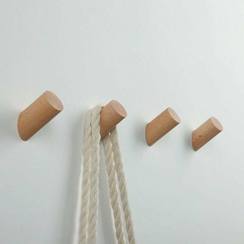 Kleiderhaken Aus Holz5 Stück Natürliche Wandhalterung Für Kleidung, Schal, Mütze Und Tasche, Aufbewahrung, Handtuchhalter, Schlafzimmerdekoration, Durchmesser 30 Mm