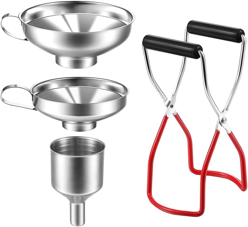 Edelstahl-trichter-set, 4-teiliges Marmeladentrichter-fülltrichter-set Mit Griff, Blechclip Edelstahl-trichter Zum Umfüllen Von Gewürzen, Flüssigkeiten, Pulver, Bohnen, Marmelade