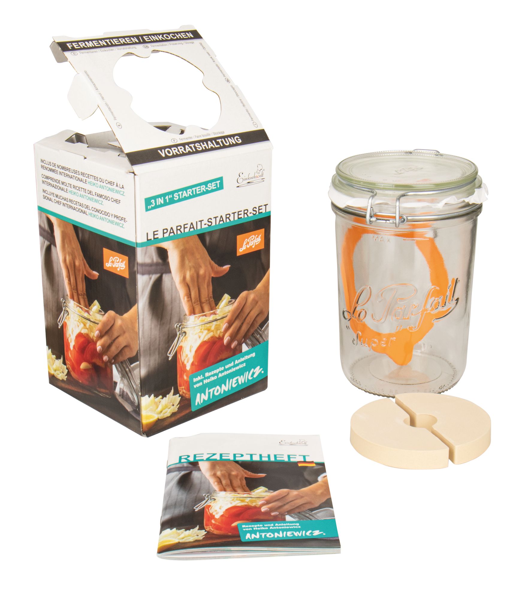 Le Parfait - Drahtbügelglas 750 Ml Inkl. Gummiring Zum Fermentieren / Einmachen