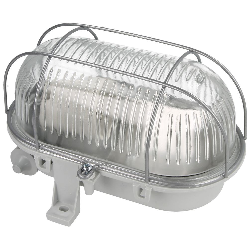 Ovale Kanalleuchte 1x100w E27 Ii Schutzklasse 230v Ip44 Mit Verstärktem Metallgitter, Prismatisch Schutzklasse 100178