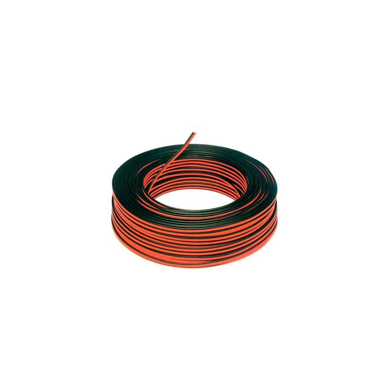 Efectoled - Rolle 100m Elektrokabelschlauch Flach 2x0,5mm² Für Einfarbige Led-streifen Schwarz